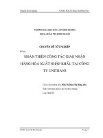 Hoàn thiện công tác giao nhận hàng hóa xuất nhập khẩu tại công ty Unitrans
