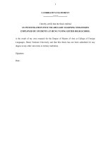 CANDIDATE’S STATEMENT