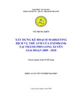Xây dựng kế hoạch marketing dịch vụ thẻ ATM của EXIMBANK tại thành phố Long Xuyên