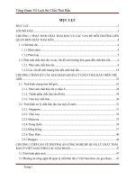 PHÁT SINH CHẤT THẢI RẮN VÀ CÁC VẤN ĐỀ MÔI TRƯỜNG LIÊN QUAN ĐẾN CHẤT THẢI RẮN