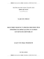 HOÀN THIỆN NỘI DUNG VÀ PHƯƠNG PHÁP PHÂN TÍCH  TÌNH HÌNH TÀI CHÍNH TẠI CÔNG TY CỔ PHẦN  XÂY DỰNG DẦU KHÍ NGHỆ AN