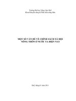 MỘT SỐ VẤN ĐỀ VỀ CHÍNH SÁCH XÃ HỘI  NÔNG THÔN Ở NƯỚC TA HIỆN NAY