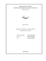 NGHIÊN CỨU TÌM HIỂU TÁC PHẨM VĂN HỌC DƯỚI GÓC NHÌN VĂN HOÁ