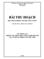 tác động của thông tin, khoa học công nghệ đối với các cơ quan thông tin - thư viện