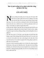 MÔI TRƯỜNG VÀ PHÁT TRIỂN DU LỊCH BỀN VỮNG