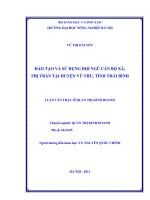 389 Đào tạo và sử dụng đội ngũ cán bộ xã, thị trấn tại huyện Vũ Thư, Tỉnh Thái Bình