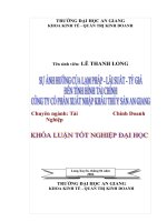 Sự ảnh hưởng của lạm phát lãi xuất tỷ giá đến tình hình tài chính công ty cổ phần xuất nhập khẩu thủy sản An Giang
