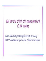 Vai trò của chính phủ trong nền kinh tế thị trường