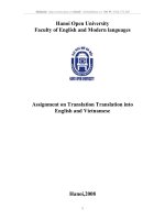 Assignment on Translation Translation into English and Vietnamese
