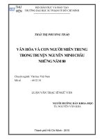 Văn hóa và con người miền Trung trong truyện Nguyễn Minh Châu những năm 80