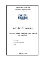 Xây dựng chương trình quản lý bán hàng tại cửa hàng Cafe