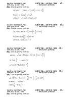 Đề kiểm tra môn toán khối 11