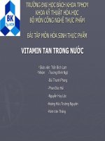 VITAMIN TAN TRONG NƯỚC