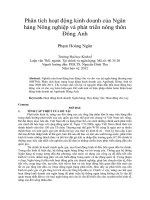 Phân tích hoạt động kinh doanh của Ngân hàng Nông nghiệp và phát triển nông thôn Đông Anh