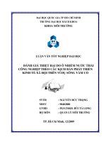 Đánh giá thiệt hại do nhiễm nước thải công nghiệp theo các kịch bản phát triển kinh tế xã hội trên sông Vàm Cỏ