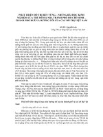 PHÁT TRIỂN ĐÔ THỊ BỀN VỮNG – NHỮNG BÀI HỌC KINH  NGHIỆM CỦA THỦ ĐÔ HÀ NỘI, THÀNH PHỐ HỒ CHÍ MINH –  THÀNH PHỐ HUẾ VÀ HƯỚNG TỚI CỦA CÁC ĐÔ THỊ VIỆT NAM