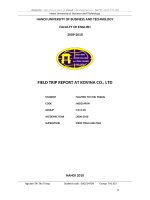 FIELD TRIP REPORT AT KOVINA CO., LTD