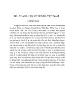 Kế hoạch kinh doanh Công ty Honda Việt Nam