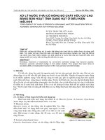 xử lý nước thải có nồng độ chất hữu cơ cao bằng bùn hoạt tính dạng hạt ở điều kiện hiếu khí