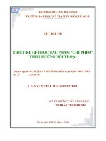 Thiết kế giờ học tác phẩm " Chí Phèo" theo hướng đối thoại
