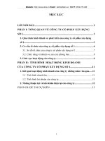 TÌNH HÌNH  HOẠT ĐỘNG KINH DOANH  CỦA CÔNG TY CỔ PHẦN XÂY DỰNG SỐ 1