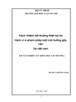 Trách nhiệm bồi thường thiệt hại do hành vi vi phạm pháp luật môi trường gây nên Tại việt nam