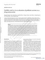 Stability and in vivo evaluation of pullulan acetate as a drug nanocarrier