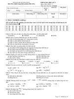 Đề kiểm tra môn hóa khối 11