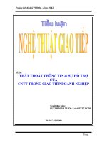 THẤT THOÁT THÔNG TIN & SỰ HỖ TRỢ CỦA CNTT TRONG GIAO TIẾP DOANH NGHIỆP