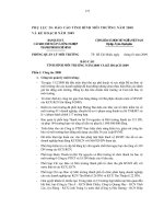 tình hình môi trường 2008 và kế hoạch 2009