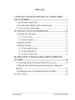 PHÂN TÍCH VÀ ĐÁNH GIÁ HOẠT ĐỘNG MARKETING   CỦA BIDV