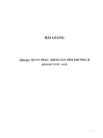 QUAN TRẮC- KHẢO SÁT MÔI TRƯỜNG II(QTKSMT NƯỚC - ĐẤT)