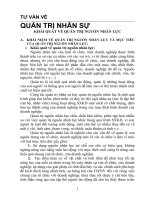 TƯ VẤN VỀ QUẢN TRỊ NHÂN SỰ