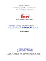 Tìm hiểu và xây dựng chương trình  quản lí khách sạn