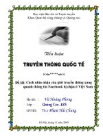 Cách nhìn nhận của giới truyền thông xung  quanh thông tin Facebook bị chặn ở Việt Nam