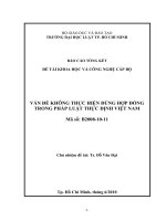 VẤN ĐỀ KHÔNG THỰC HIỆN ĐÚNG HỢP ĐỒNG TRONG PHÁP LUẬT THỰC ĐỊNH VIỆT NAM