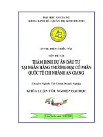 thẩm định dự án đầu tư tại ngân hàng cổ phần quốc tế chi nhánh An Giang