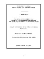 573 Ứng dụng công nghệ tin học trong quản lý của hệ thống kho bạc nhà nước Việt Nam thực trạng và giải pháp