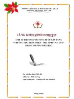 BIỆN PHÁP ĐỂ TỪNG BƯỚC XÂY DỰNG “TRƯỜNG HỌC THÂN THIỆN - HỌC SINH TÍCH CỰC” TRONG TRƯỜNG TIỂU HỌC