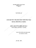 GIẢI QUYẾT TRANH CHẤP THƯƠNG MẠI BẰNG THƯƠNG LƯỢNG