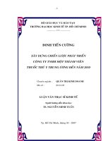 502 Xây dựng chiến lược phát triển Công ty TNHH một thành viên thuốc thú y trung ương đến năm 2010