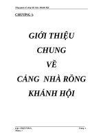 GIỚI THIỆU CHUNG VỀ CẢNG  NHÀ RỒNG KHÁNH HỘI
