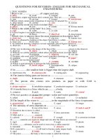 Questions for revision- English for mechanical engineering