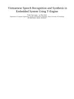 Vietnamese Speech Recognition and Synthesis in Embedded System Using T-Engine