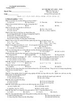 Đề kiểm tra môn hóa khối 11