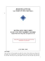 HƯỚNG DẪN THỰC HIỆNLUẬN VĂN TỐT NGHIỆP CAO HỌC