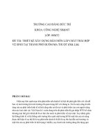 THIẾT KẾ XÂY DỰNG BÃI CHÔN LẤP CHẤT THẢI HỢP VỆ SINH TẠI THÀNH PHỐ BUÔM MA THUỘT