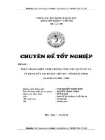 Thực trạng và kiến nghị công tác quản lý và sử dụng đất tại huyện Tiên Du – TP. Bắc Ninh giai đoạn 2005 -2010