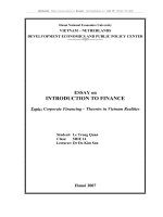 Corporate Financing – Theories in Vietnam Realities