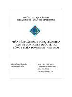PHÂN TÍCH CÁC HOẠT ĐỘNG GIAO NHẬN VẬN TẢI CONTAINER QUỐC TẾ TẠI CÔNG TY LIÊN DOANH MSC VIỆT NAM
